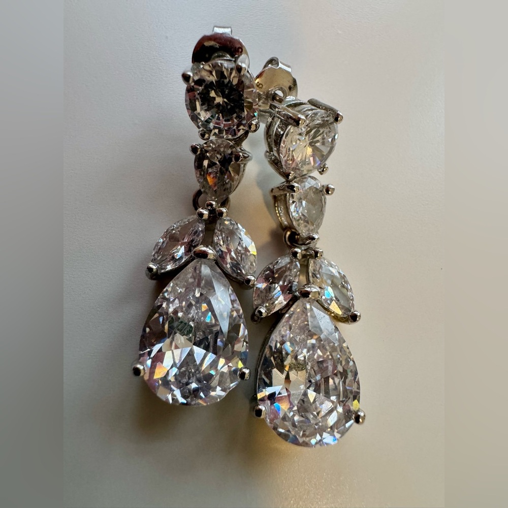 CZ Teardrop Earrings